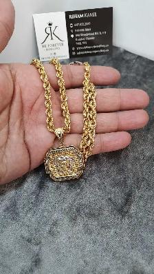 10 yellow Rope chain & pendant #420_2 - Photo 5