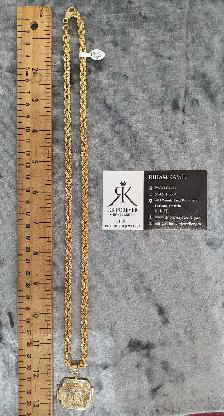 10 yellow Rope chain & pendant #420_2 - Photo 7