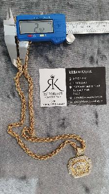 10 yellow Rope chain & pendant #420_2 - Photo 8