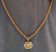 10 yellow Rope chain & pendant #420_2 - Photo 9