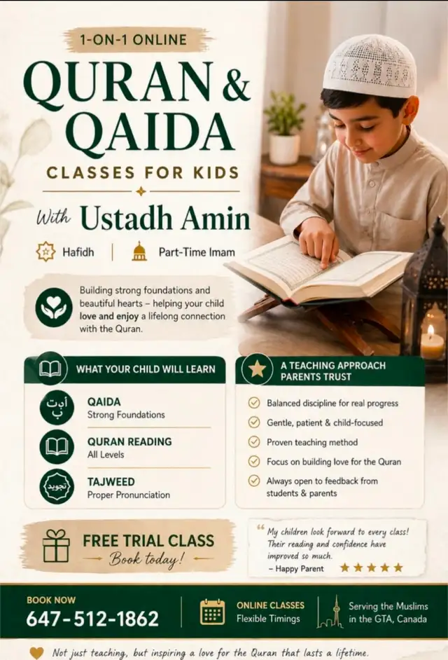 1 on 1 Quran Classes for Children