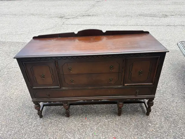 Free delivery Antique Wood Sideboard with Drawers and Cabinets