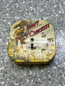 Davy Crockett Dime Coin Bank 1950s