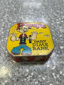 Popeye Daily Dime Bank 1956 King Features Syndicate Inc