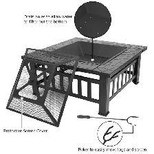Crown Fire Pit, Steel Outdoor BBQ Wood Burning - Photo 8