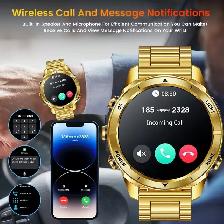 New Men LED Flashlight, Smartwatch, IP68 Waterproof, Bluetooth 5 - Photo 2