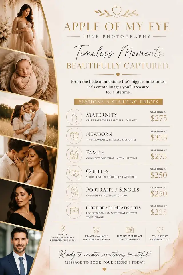 Luxury Photography Sessions | Maternity, Newborn, Family, Cake S