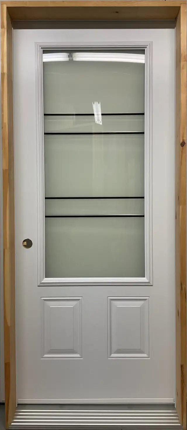 1478PSM Porte d’acier 34″D Blanche Sérigraphie ClariT 23×49