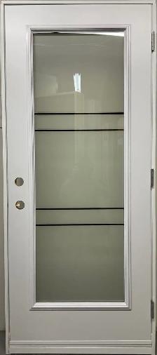 1477PSM Porte d’acier 34″G Blanche Sérigraphie ClariT 21×65 - Photo 2