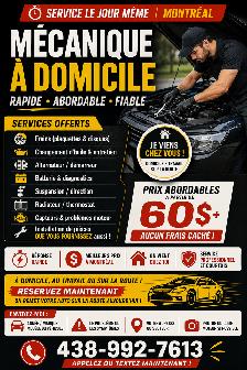 PROBLÈME AVEC TON AUTO? PAS BESOIN DE GARAGE — JE ME DÉPLACE CHE