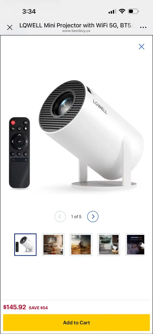 Brand New LQWELL Mini Projector with 5G WIFI Special $39