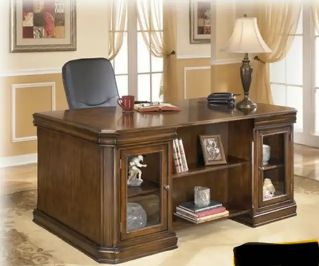 Wood Desk & Swivel Rocking Desk Chair