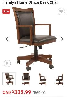 Wood Desk & Swivel Rocking Desk Chair - Photo 3