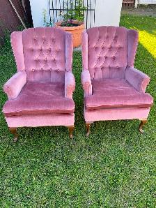 Pink arm chairs