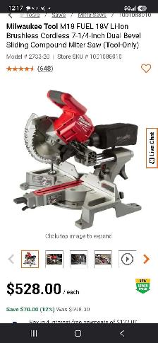 MILWAUKEE  FUEL  7-1/4 DUAL BEVEL SLIDING COMPOUND MITER SAW - Photo 2