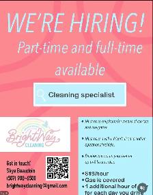 NOW HIRING CLEANING SPECIALIST