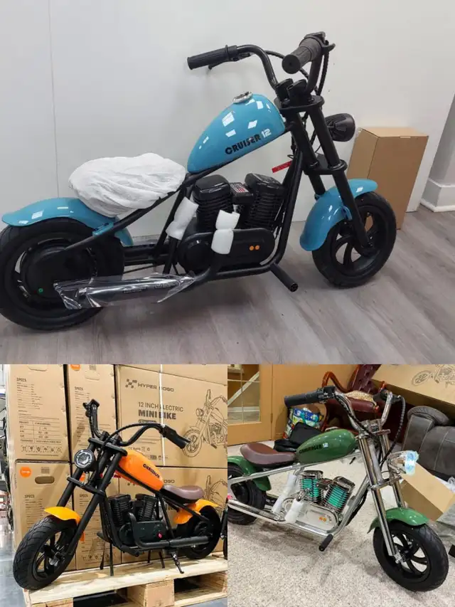 Electric Mini Bike - Hyper Gogo Blue , Green & Orange