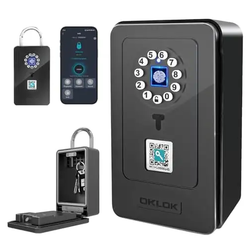 SFW Smart Fingerprint Key Lock Box with App and Bluetooth...