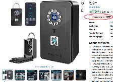 SFW Smart Fingerprint Key Lock Box with App and Bluetooth... - Photo 2