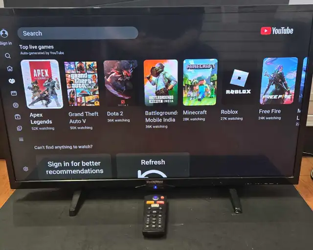 32' WESTINGHOUSE SMART TV W/REMOTE