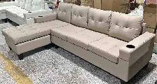New L Shaped Leather 4 Seater Sofa With Free Delivery