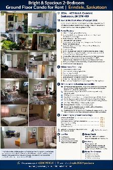 Beautiful 2-Bedroom Condo for Rent – Erindale, Sasktoon