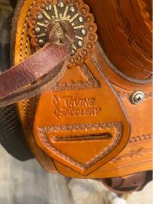 16.5" Ranch Cutter Irvine Saddlery Leather Saddle - Photo 6