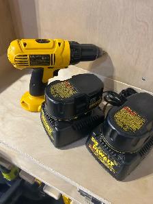 Dewalt Drill with 2 batteries and 2 chargers