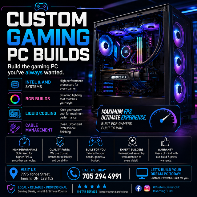 Custom Gaming PC Builds in Barrie – Built for Maximum Perform