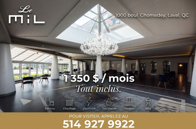 3 1/2 tout inclus à partir de 1350$ par mois