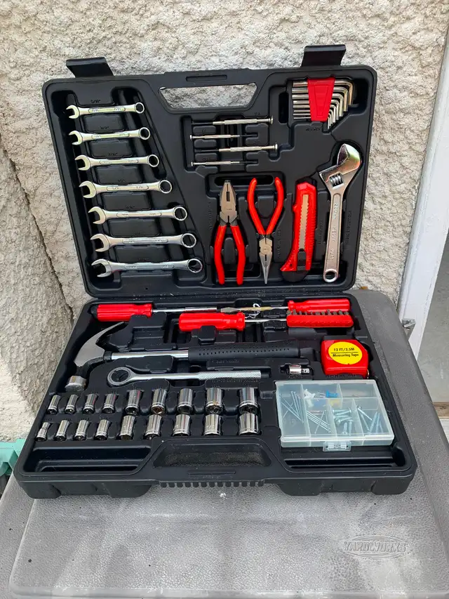 Multi piece set of tools, with case