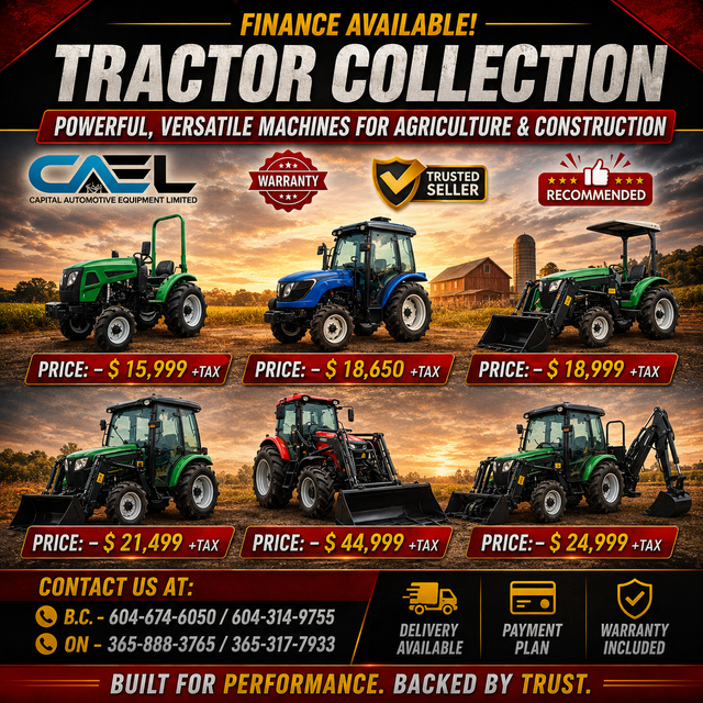 Finance! New CAEL Tractor  –CERTFIED & WARRANTY INCLUDED