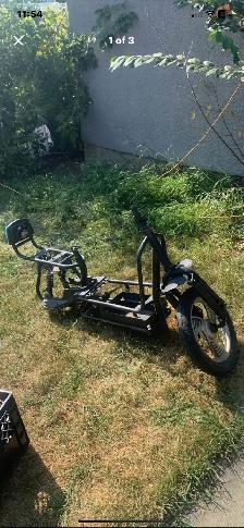 scooter frame used just the frame, forks and front tire