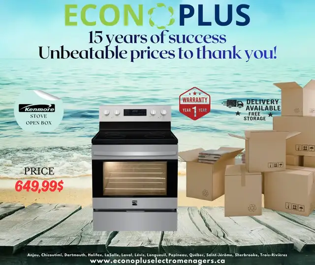 Econoplus! Mega Sale – Kenmore Stove Open Box Starting at $649.