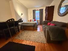 Large room with kitchenette perfect for a single professional.