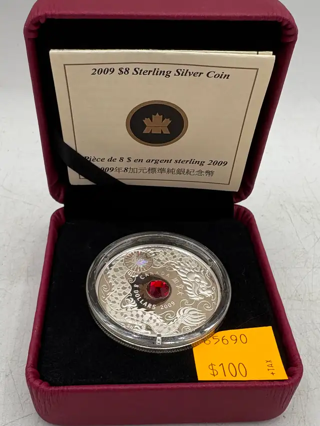 2009 Sterling Silver 'Maple of Wisdom Dragon' Coin in Case