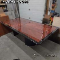 Mahogany and Black 108' x 54' Boardroom Table