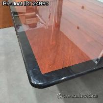 Mahogany and Black 108' x 54' Boardroom Table - Photo 4