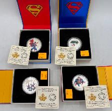 Fine .999 Silver Collectable Superman Comic Cover Coins ( x4 )