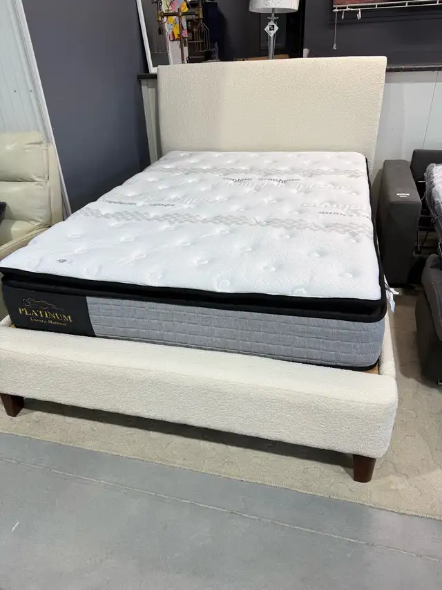 Queen sized bedframe with mattress