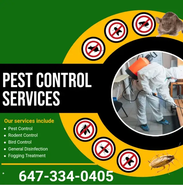PEST CONTROL, TERMITE TREATMENT & WILDLIFE REMOVAL ,647-334-0405