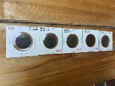 1859, 1861, 1864, 1871 & 1890 ONE CENT Collectible Coins !