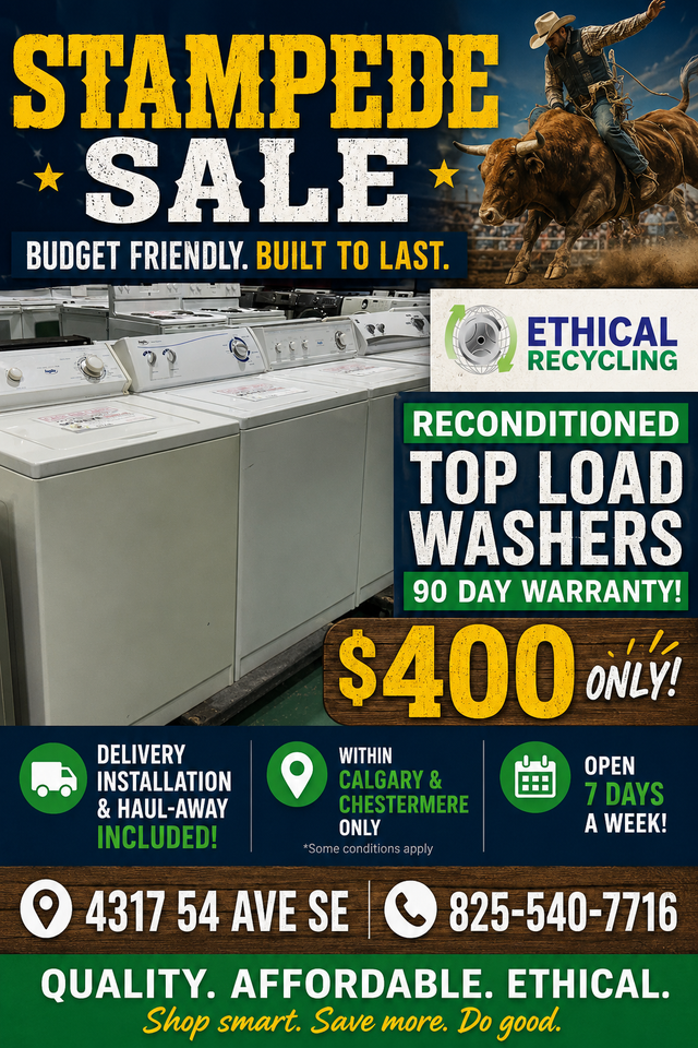 STAMPEDE SALE ON TOP LOAD WASHERS $400 FREE DELIVERY