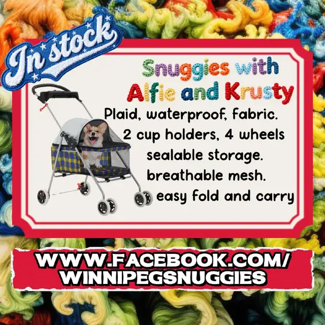 NIB Yellow Plaid Pet Stroller