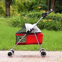 NIB Yellow Plaid Pet Stroller - Photo 6