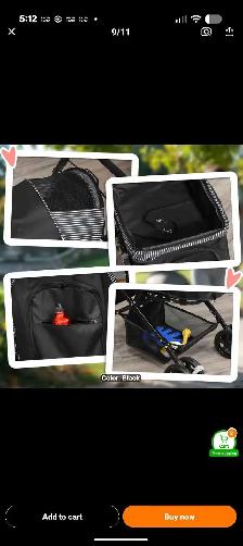 NIB Black Pet Stroller - Photo 4