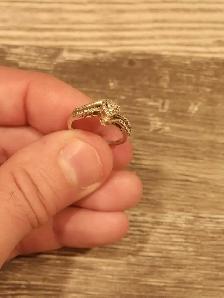 White 14k Gold Heart Diamond Ring - Photo 2