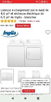 Ensemble Laveuse et Sécheuse Inglis neuve dans la boîte 700$