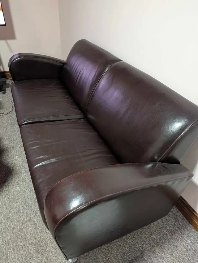 Leather couch and chairs