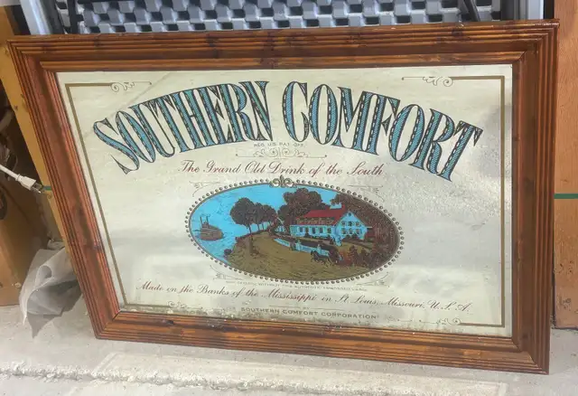 Vintage Advertising Mirror For "Southern Comfort Whiskey"
